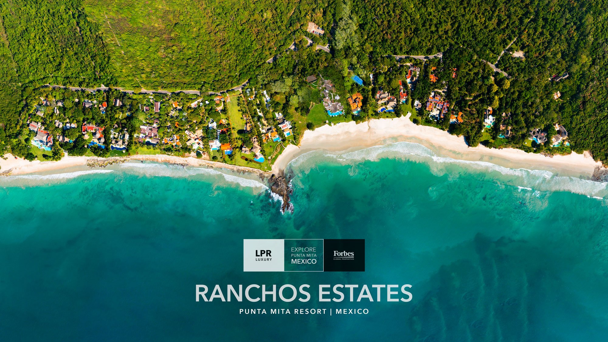 Vista de Ranchos Estates y su playa en Punta Mita